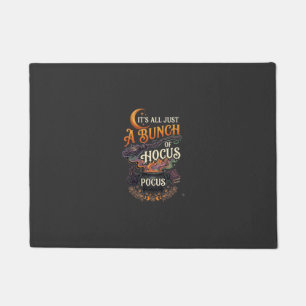 Hocus Pocus Witch Broom Black Cat Magic Cauldron H Doormat
