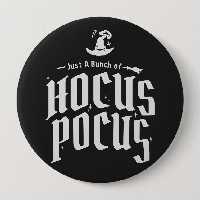 Hocus Pocus Witch Funny Halloween Button (Front)