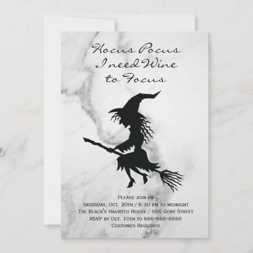 Hocus Pocus Witch Halloween Costume Party Invitation