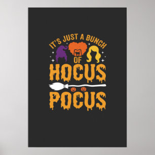 Hocus Pocus Witch Halloween Vector Design Poster