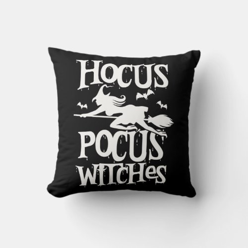 Hocus Pocus Witches Halloween Throw Pillow