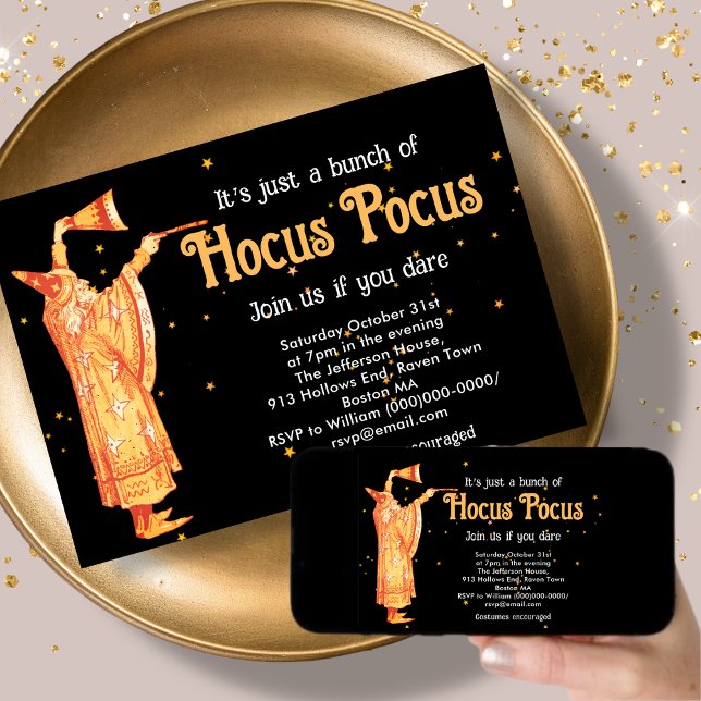 Hocus Pocus Wizard Halloween Invitation (Creator Uploaded)