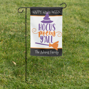 Hocus Pocus Y'all Halloween Personalized Garden Flag