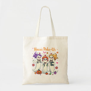 Hocus-Poke Us Nursing Spooky Halloween Ghost Tote Bag