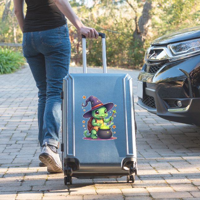 Hocus Shellcus Turtle Sticker (Suitcase Insitu)