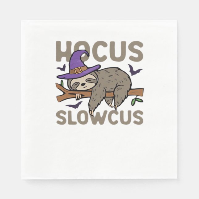 Hocus Slowcus Funny Halloween Sloth Classic T-Shir Napkins (Front)