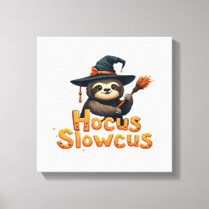 Hocus Slowcus Sloth lovers Halloween costume tee E Canvas Print