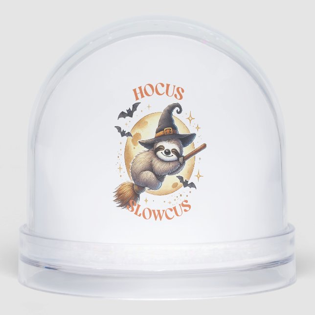 Hocus Slowcus Witch Sloth Snow Globe (Front)