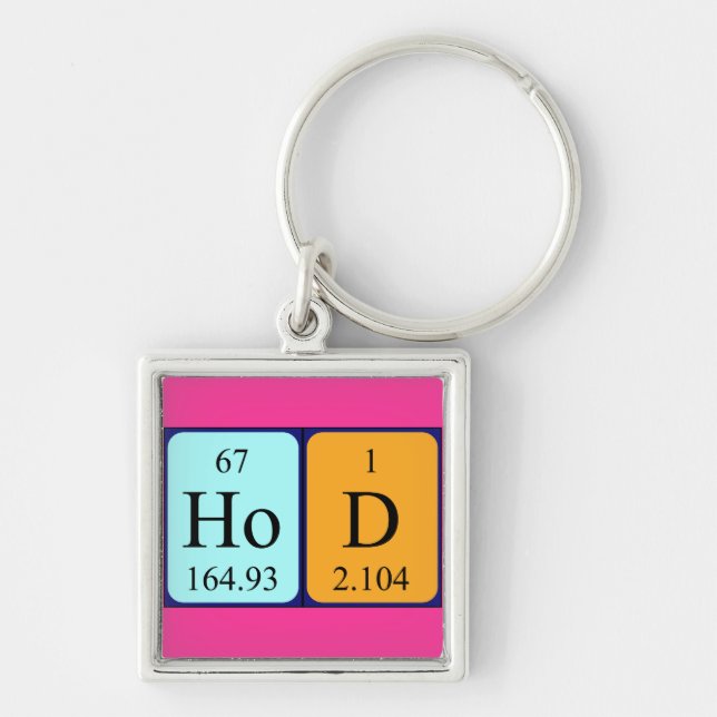 HoD periodic table word keyring (Front)