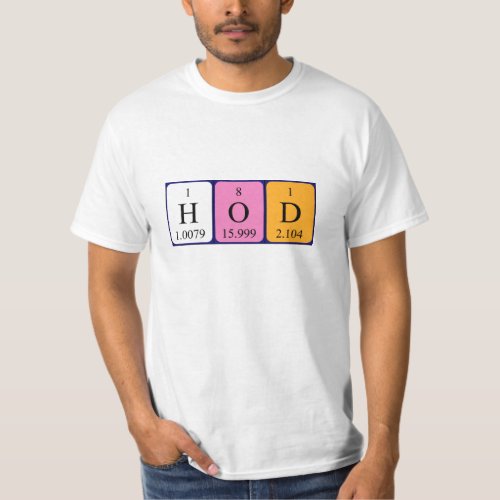 HoD periodic table word shirt