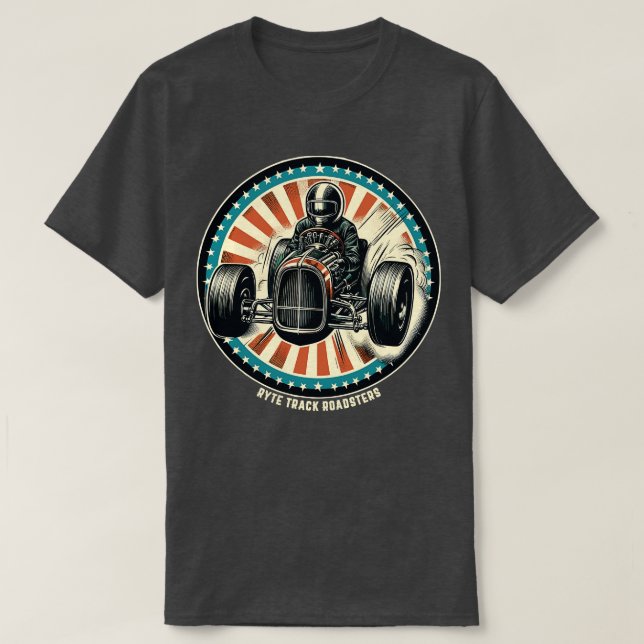 Hod Rod Racing  Comic Book Style T-Shirt (Design Front)