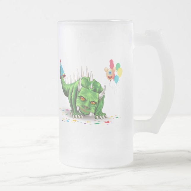 Hodag Celebration with Cake Frosted Glass Beer Mug (Right)