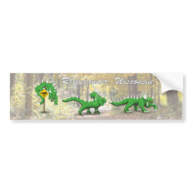Hodag crossing bumper sticker, Rhinelander, WI