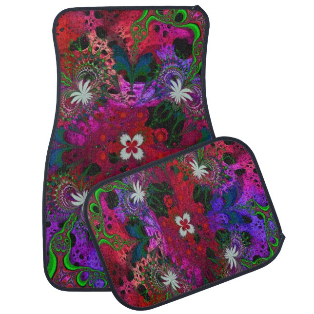 Hodge Podge Floral Abstract Car Floor Mat (Set)