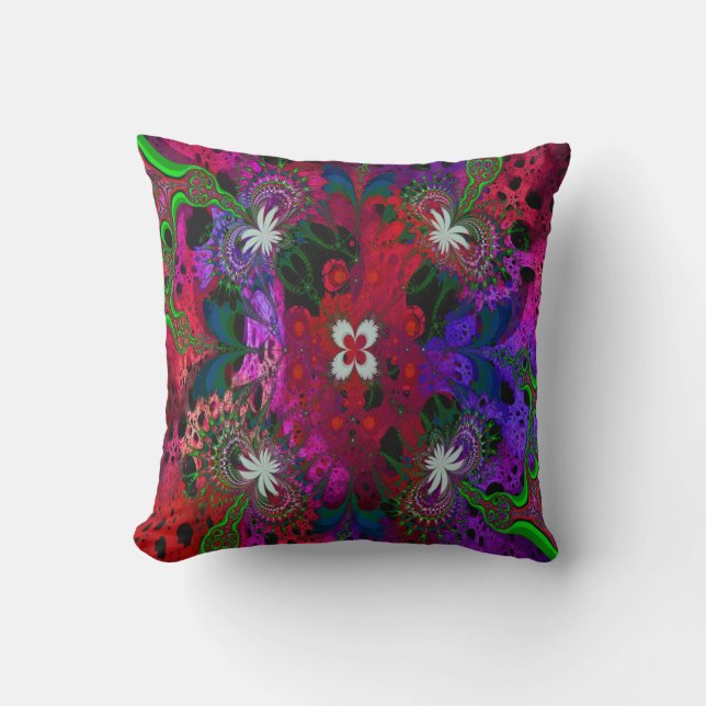 Hodge Podge Floral Abstract Throw Pillow (Front)