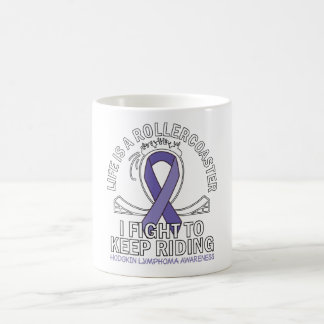 Hodgkin Lymphoma cancer awareness violet ribbon Coffee Mug