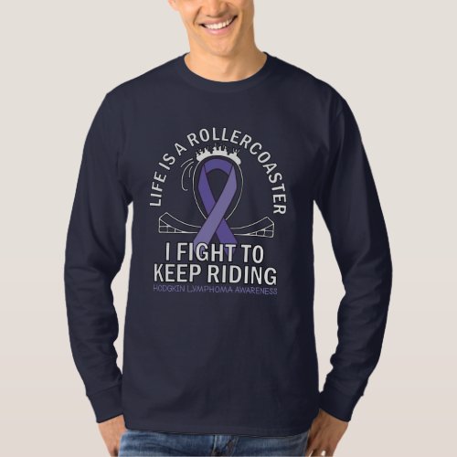 Hodgkin Lymphoma cancer awareness violet ribbon T_Shirt