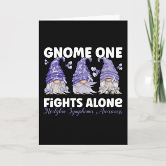 Hodgkin Lymphoma Cancer Violet Ribbon Gnome Card