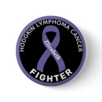 Hodgkin Lymphoma Fighter Ribbon Black Button