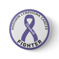 Hodgkin Lymphoma Fighter Ribbon White Button