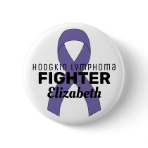 Hodgkin Lymphoma Ribbon White Button