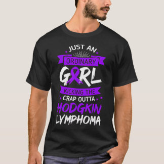 Hodgkin Lymphoma Survivor Purple Awareness Ribbon  T-Shirt