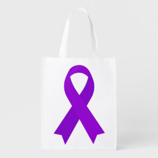 Hodgkin’s Lymphoma Violet Awareness Ribbon Grocery Bag