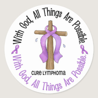 Hodgkin’s Lymphoma WITH GOD CROSS Classic Round Sticker