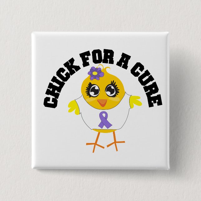 Hodgkins Disease Chick For A Cure Button (Front)