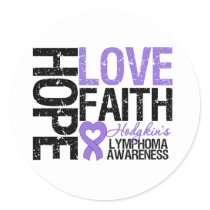Hodgkin's Disease Hope Love Faith Classic Round Sticker
