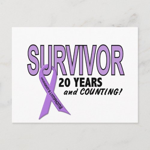 Hodgkins Lymphoma 20 Year Survivor Postcard