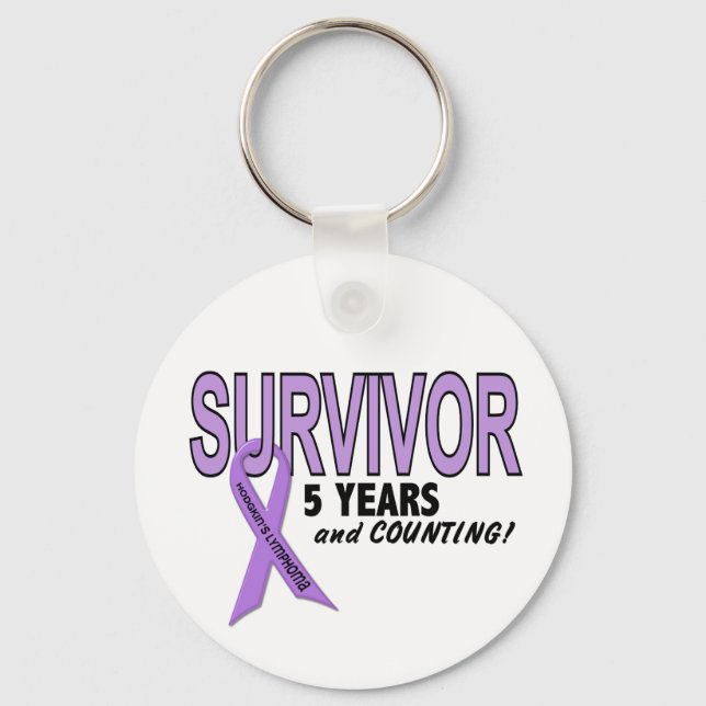 Hodgkins Lymphoma 5 Year Survivor Keychain (Front)