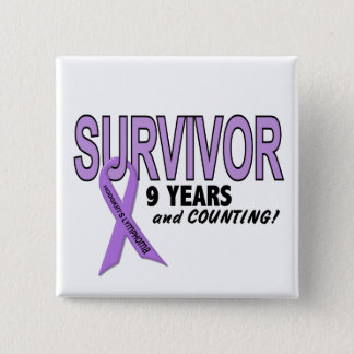 Hodgkins Lymphoma 9 Year Survivor Pinback Button