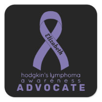 Hodgkin's Lymphoma Advocate Black Square Sticker