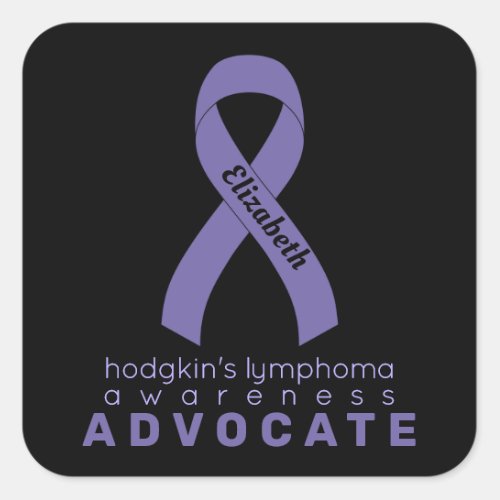 Hodgkins Lymphoma Advocate Black Square Sticker