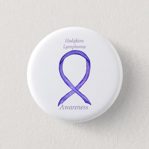 Hodgkins Lymphoma Art Violet Ribbon Custom Pins