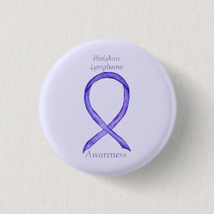 Hodgkins Lymphoma Art Violet Ribbon Custom Pins