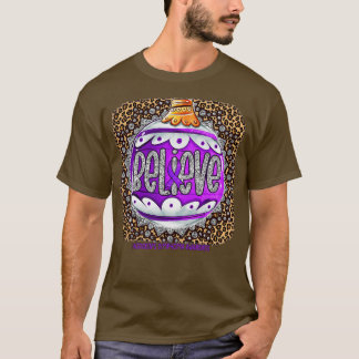 Hodgkins Lymphoma Awareness Believe Ornament Leopa T-Shirt