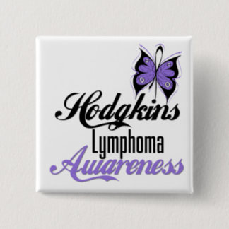 Hodgkins Lymphoma Awareness Butterfly Button