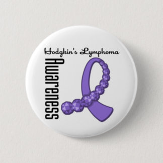 Hodgkins Lymphoma Awareness Gemstone Ribbon Button