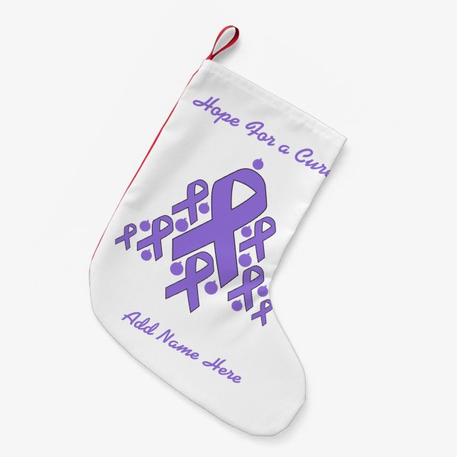 Hodgkins Lymphoma Awareness Hope For a Cure Small Christmas Stocking (Front (Hanging))