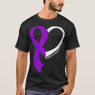 Hodgkins Lymphoma Awareness Hope Love Heart Ribbon T-Shirt