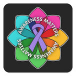 Hodgkin's Lymphoma Awareness Matters Petals Square Sticker