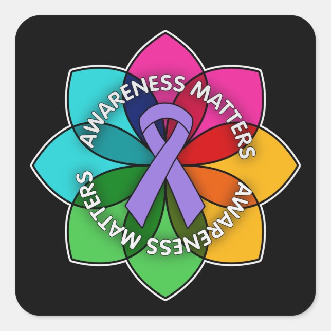 Hodgkin's Lymphoma Awareness Matters Petals Square Sticker (Front)
