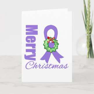 Hodgkins Lymphoma Awareness Merry Christmas Ribbon Holiday Card