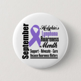 Hodgkins Lymphoma  Awareness Month Butterfly 5 Pinback Button