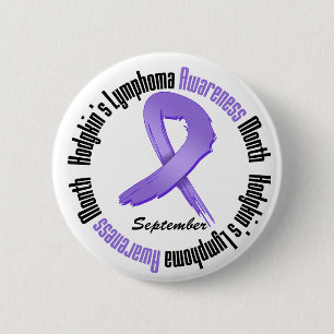 Hodgkins Lymphoma  Awareness Month Grunge  Ribbon Pinback Button