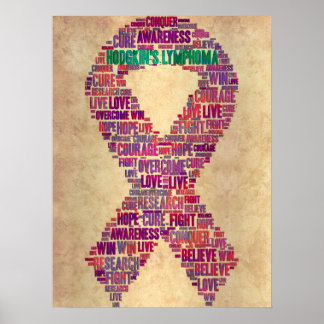 Hodgkins Lymphoma Awareness Month Ribbon colorful Poster