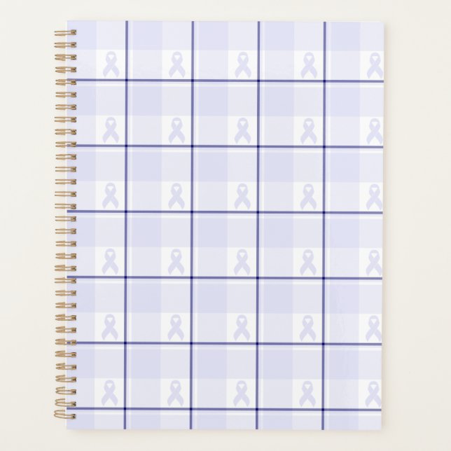 Hodgkin's Lymphoma Awareness Plaid Lavender Ribbon Planner (Front)