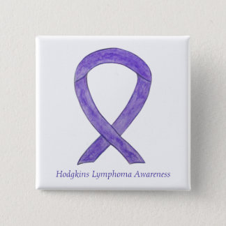 Hodgkins Lymphoma Awareness Ribbon Custom Pins